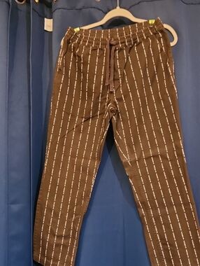 HUF Brown Stripe Drawstring Joggers